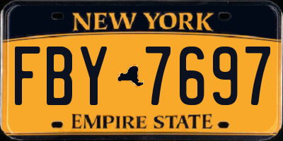 NY license plate FBY7697