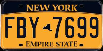 NY license plate FBY7699