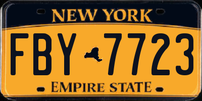 NY license plate FBY7723