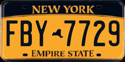 NY license plate FBY7729