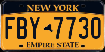 NY license plate FBY7730