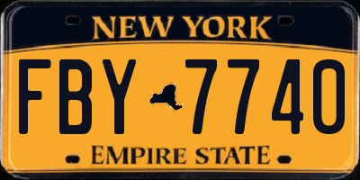 NY license plate FBY7740