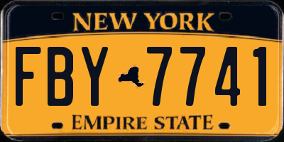 NY license plate FBY7741