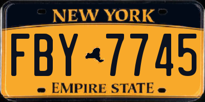 NY license plate FBY7745