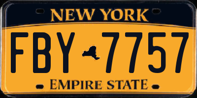 NY license plate FBY7757
