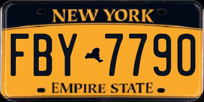 NY license plate FBY7790