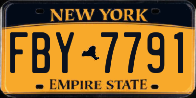 NY license plate FBY7791