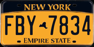 NY license plate FBY7834
