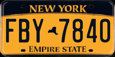 NY license plate FBY7840