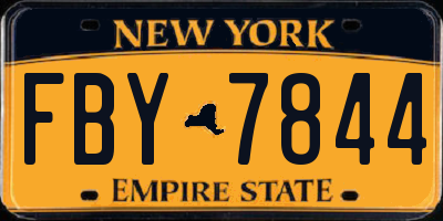NY license plate FBY7844