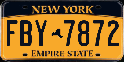 NY license plate FBY7872
