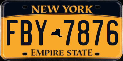 NY license plate FBY7876
