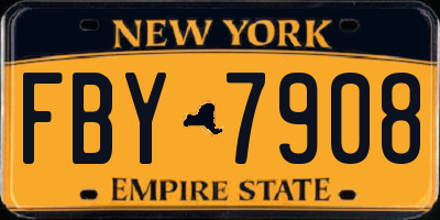 NY license plate FBY7908