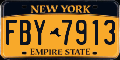 NY license plate FBY7913