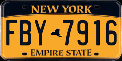 NY license plate FBY7916
