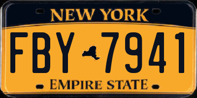 NY license plate FBY7941