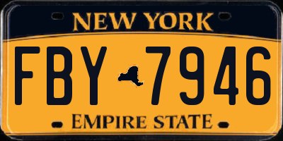 NY license plate FBY7946
