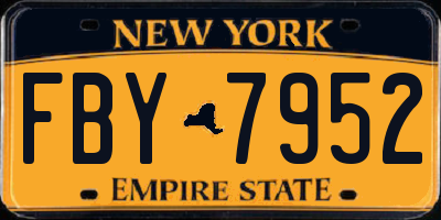 NY license plate FBY7952