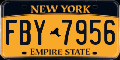 NY license plate FBY7956
