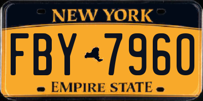 NY license plate FBY7960