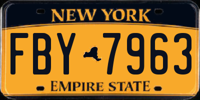 NY license plate FBY7963