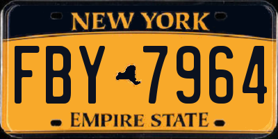 NY license plate FBY7964