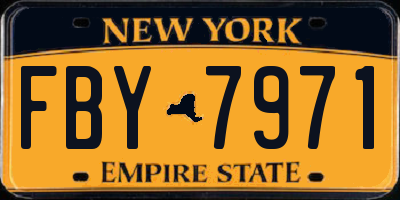 NY license plate FBY7971
