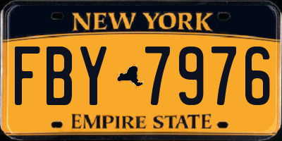 NY license plate FBY7976
