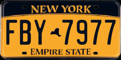 NY license plate FBY7977