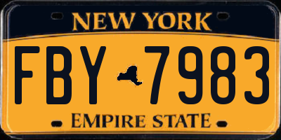 NY license plate FBY7983