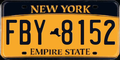 NY license plate FBY8152