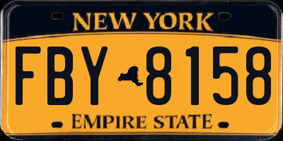 NY license plate FBY8158