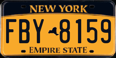 NY license plate FBY8159
