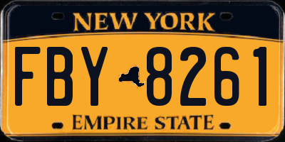 NY license plate FBY8261