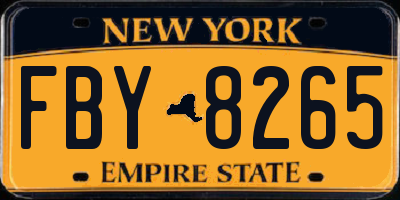 NY license plate FBY8265