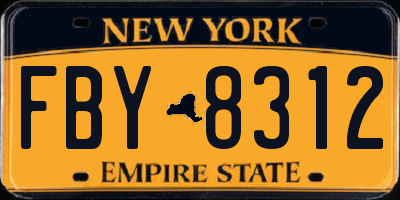 NY license plate FBY8312