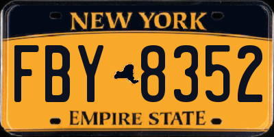 NY license plate FBY8352