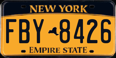 NY license plate FBY8426