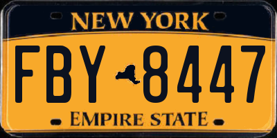 NY license plate FBY8447