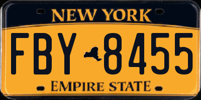 NY license plate FBY8455