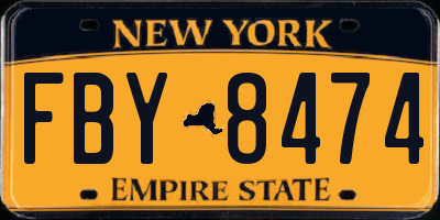 NY license plate FBY8474