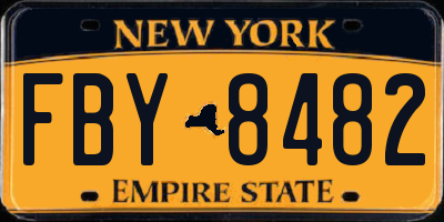 NY license plate FBY8482