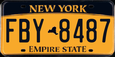 NY license plate FBY8487