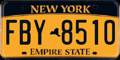NY license plate FBY8510