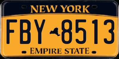 NY license plate FBY8513
