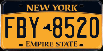 NY license plate FBY8520