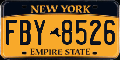 NY license plate FBY8526