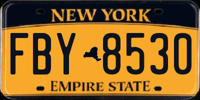 NY license plate FBY8530