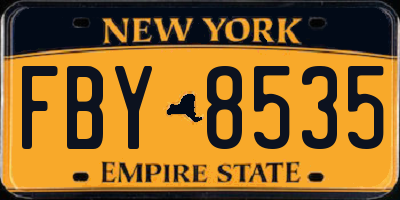 NY license plate FBY8535