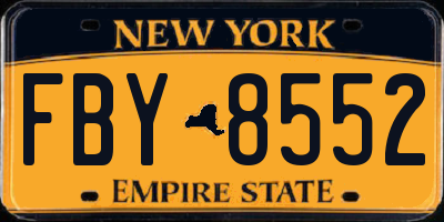 NY license plate FBY8552